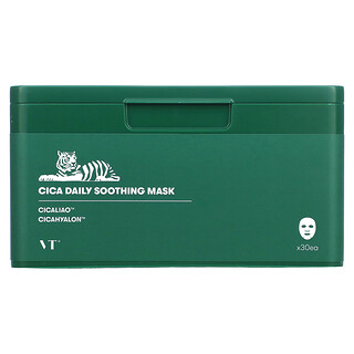 VT Cosmetics, Cica Masque de beauté apaisant quotidien, 30 feuilles, 350 g