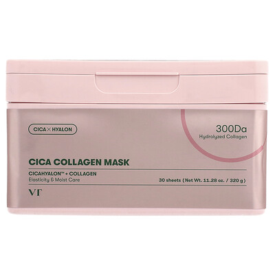 VT Cosmetics, Mascarilla de belleza con colágeno Cica`` 30 hojas, 320 g