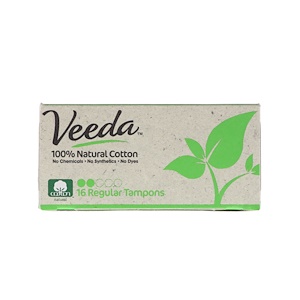Отзывы о Veeda, 100% Natural Cotton Tampon, Regular, 16 Tampons
