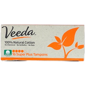 Отзывы о Veeda, 100% Natural Cotton Tampon, Super Plus, 16 Tampons