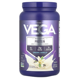 Vega, Незаменимый растительный протеин, кремовая ваниль, 920 г (2 фунта 0,5 унции)