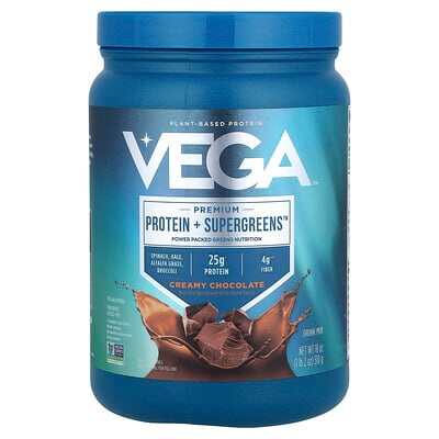 Vega Premium Protein  Supergreens Creamy Chocolate 1 lb 2 oz 510 g
