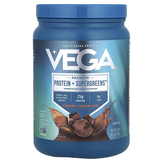 Vega, Premium, Protein + Supergreens™, Krämig choklad, 510 g