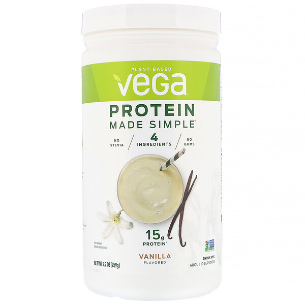 Vega‏, תוסף Protein Made Simple, בטעם וניל, 9.2 אונקיות (259 ג')