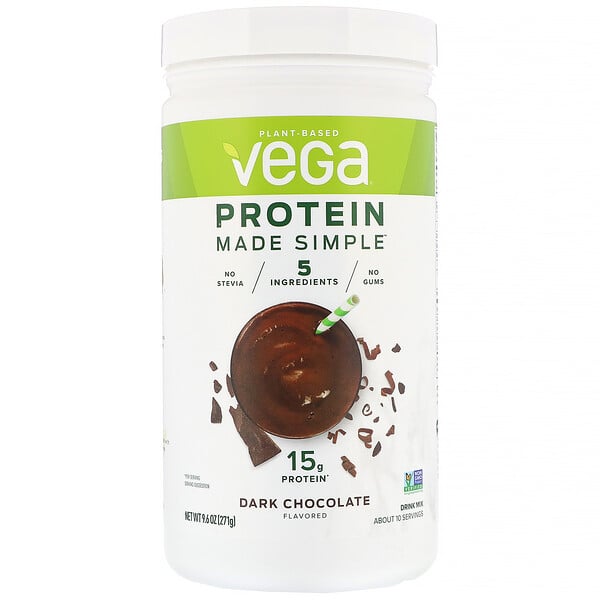 Vega, Protein Made Simple, 다크 초콜릿, 271g(9.6oz)