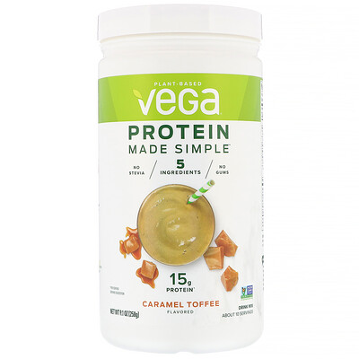 Vega Protein Made Simple, протеин, «Карамельная ириска», 258 г (9,1 унции)