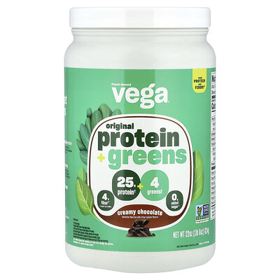 Vega, Original Protein + Greens, Creamy Chocolate, 1 lb 6 oz (624 g)