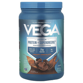 Vega, Proteína prémium y Superverduras de hoja en polvo™, Mezcla para preparar bebidas, Chocolate cremoso, 624 g (1 lb 6 oz)