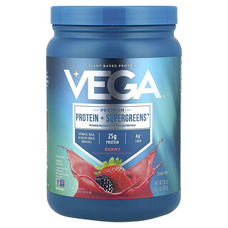 Vega, Prémium, Proteínas con Supergreens™, Bayas mixtas, 510 g (1 lb 2 oz)