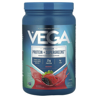 Vega, Premium Protein + Supergreens™, Berry, 1 lb 6 oz (624 g)