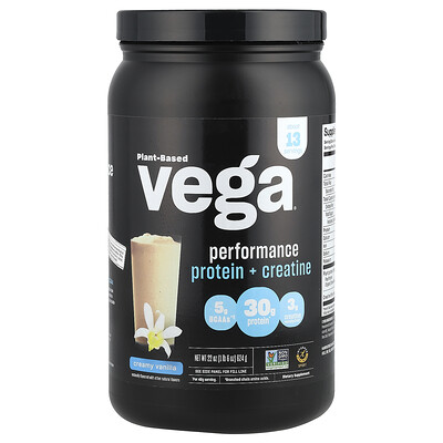 Vega  Plant-Based Performance Protein + Creatine  Creamy Vanilla  1 lb 6 oz (624 g)