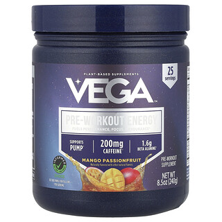 Vega, 운동 전 보충제, 망고 패션프루트, 240g(8.5oz)