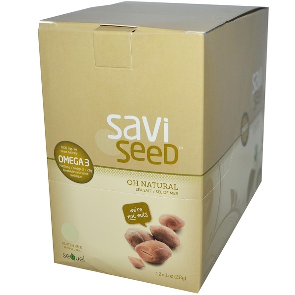 Vega, Savi Seed, Sacha Inchi Seeds, Oh Natural Sea Salt, 12 Pouches, 1 oz (28 g) Each (Discontinued Item) 