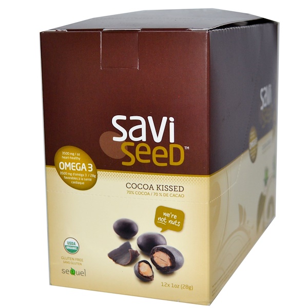 Vega, Savi Seed, Sacha Inchi Seeds, Cocoa Kissed, 12 Pouches, 1 oz (28 g) Each (Discontinued Item) 