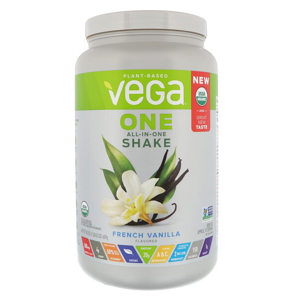 Vega, One, All-in-One Shake, französische Vanille, 689 g