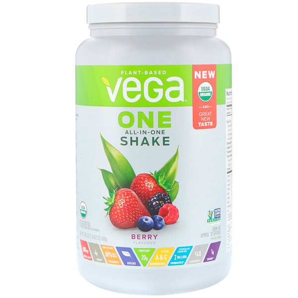 Vega, One，多合一奶昔，漿果味，24.3 盎司（688 克）