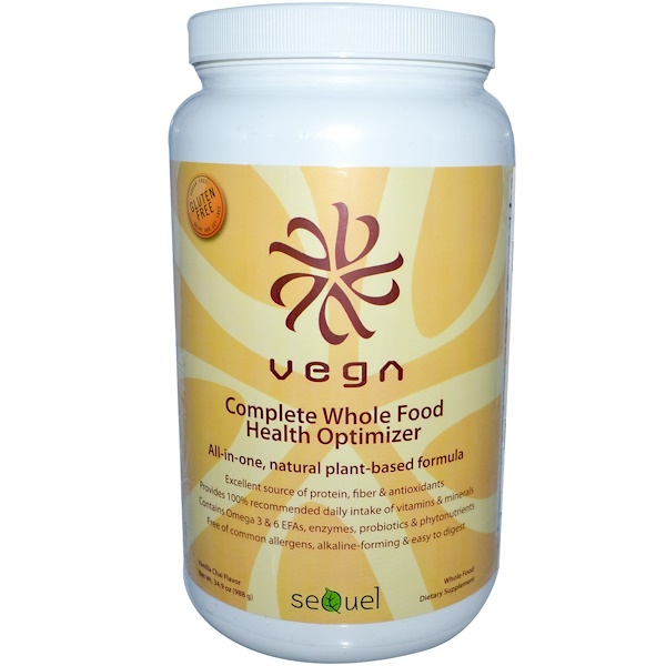 Vega, Complete Whole Food Health Optimizer, Vanilla Chai Flavor, 34.9 oz (988 g) (Discontinued Item) 