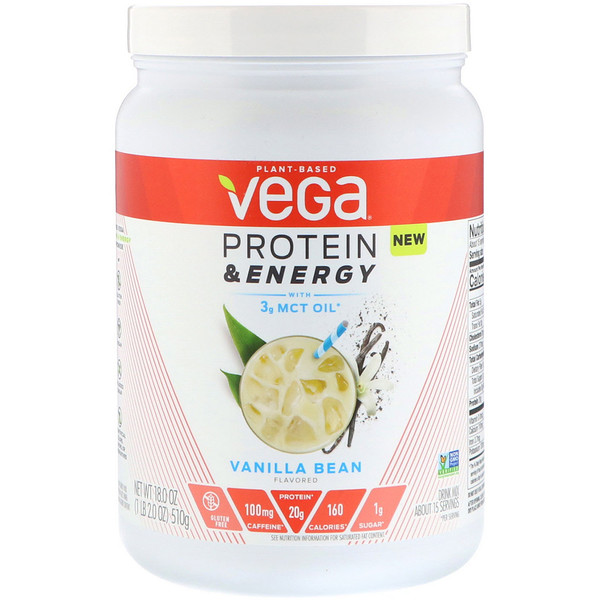 Vega, Protein & Energy, Vanilla Bean, 1.1 lbs (510 g) iHerb