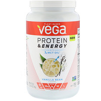 Protein & Energy with 3 g MCT Oil, Vanilla Bean, 30 oz (850 g) - изображение