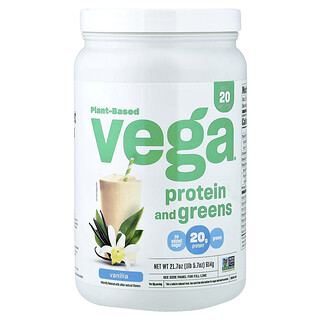 Vega, Plant-Based Protein and Greens, pflanzliches Protein und Gemüse, Vanille, 614 g (1 lb. 5,7 oz.)