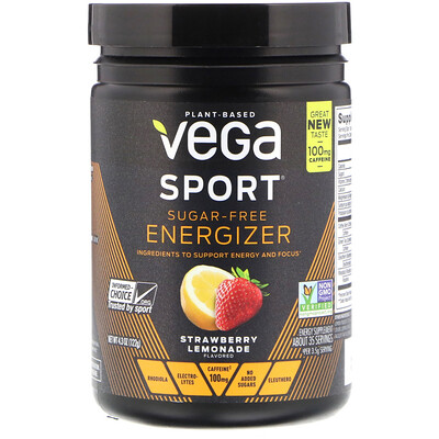 Vega Sport, Sugar-Free Energizer, Strawberry Lemonade, 4.3 oz (122 g)