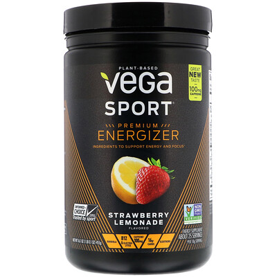 Vega Sport, Premium Energizer, Strawberry Lemonade, 16.1 oz (455 g)