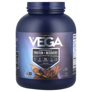 Vega, Deporte, Proteína vegetal prémium, Moca`` 1,92 kg (4 lb 3,9 oz)