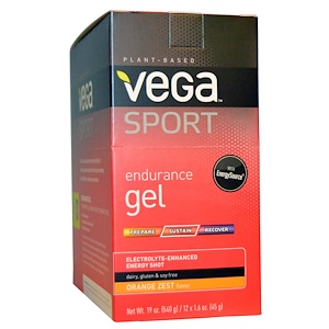 Отзывы о Вега, Sport, Endurance Gel, Orange Zest Flavor, 12 Packs, 1.6 oz (45 g) Each