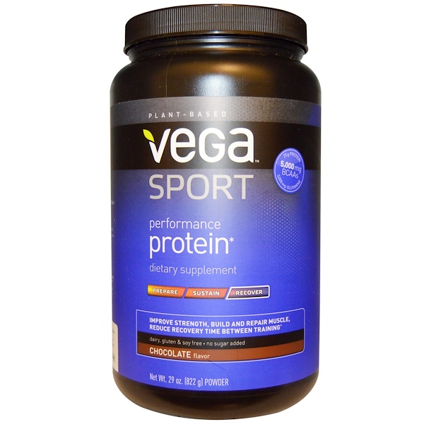 Vega, Sport, Performance Protein, Recover, Powder, Chocolate, 29 oz ...