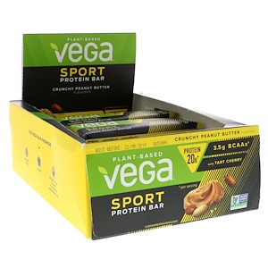 Отзывы о Вега, Sport, Protein Bar, Crunchy Peanut Butter, 12 Bars, 2.5 oz (70 g) Each
