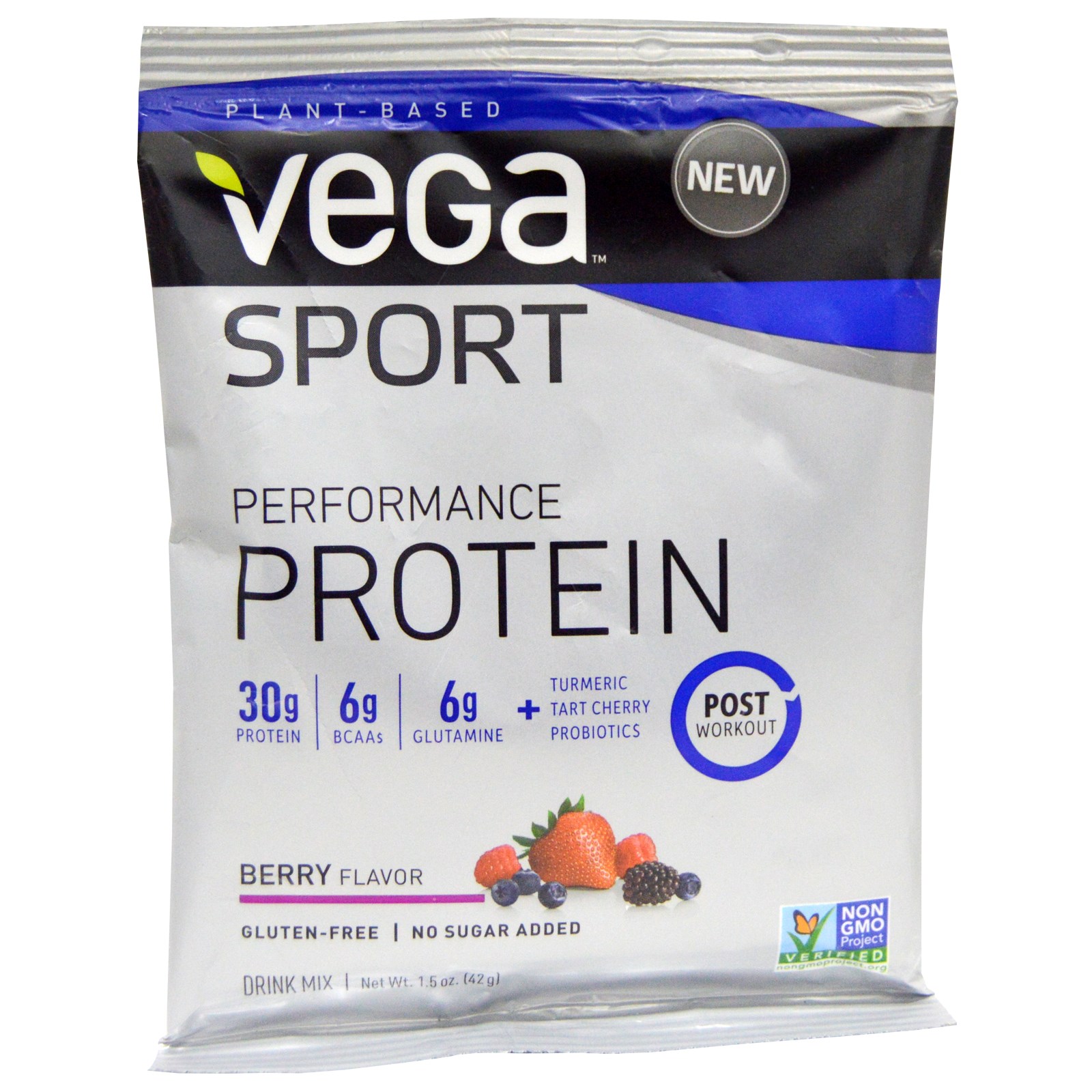 Vega, Sport Performance Protein, Berry Flavor, 12 Packets, 1.5 oz (42 g) Each