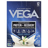Vega, 식물성 단백질, 운동 능력 향상 단백질 + 회복, 크리미 바닐라, 12팩, 각 41g(1.5oz)