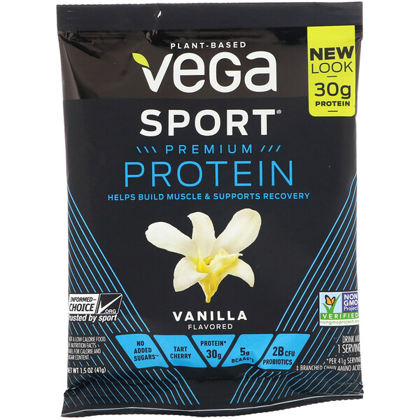 Vega‏, Sport بروتين، فانيليا، 1.5 أونصة (41 جم)