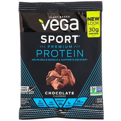 Vega Sport Performance, протеиновый порошок, шоколадный вкус, 44 г (1,6 унции)