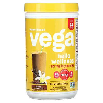 

Vega Plant-Based Hello Wellness Drink Mix Vanilla Cappuccino 13.8 oz (390 g)