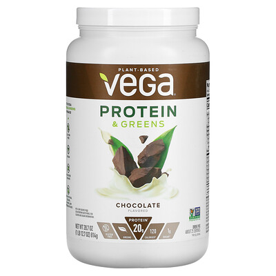 Vega белок и зелень, со вкусом шоколада, 814г (1,8фунта)
