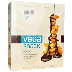 Вега, Snack Bar, Dark Chocolate Mixed Nuts/Sea Salt, 12 Bars, 1.48 oz (42 g) Each отзывы