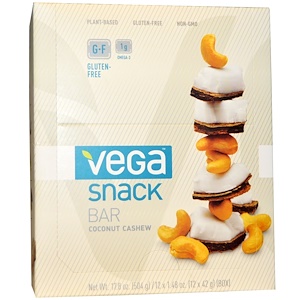 Отзывы о Вега, Snack Bar, Coconut Cashew, 12 Bars, 1.48 oz (42 g) Each