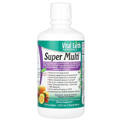 Vital Earth Minerals  Super Multi  Natural Tropical Passion Fruit  32 fl oz (946 ml)