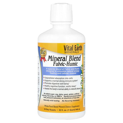 Vital Earth Minerals Mineral Blend Fulvic-Humic, 32 fl oz (946 ml)
