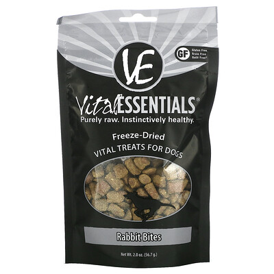 Vital Essentials Vital Dog Freeze-Dried Treats for Dogs Rabbit Bites 2 oz (56.7 g)