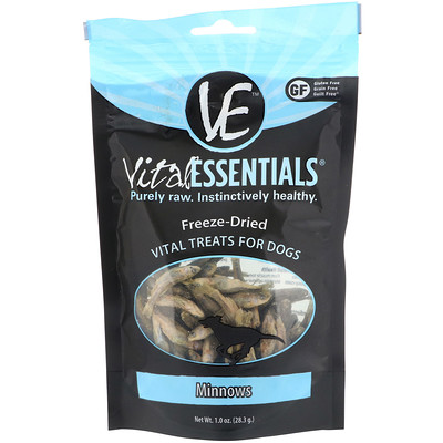 Vital Essentials Freeze-Dried Treats For Dogs, Minnows, 1.0 oz (28.3 g)