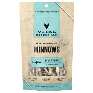 Vital Essentials, 冻干未加工狗粮，米诺鱼，1 盎司（28.3 克）