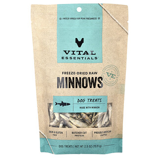 Vital Essentials, 冻干未加工狗粮，米诺鱼，2.5 盎司（70.9 克）