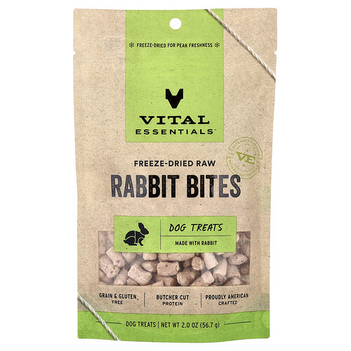Vital Essentials, Freeze-Dried Raw Rabbit Bites, Dog Treats, 2 oz (56.7 g)