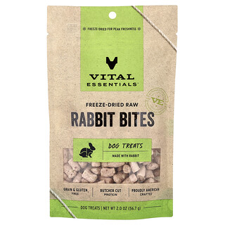 Vital Essentials, 冻干未加工狗零食，兔肉，2 盎司（56.7 克）