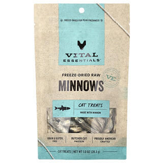 Vital Essentials, フリーズドライ ローフード（未加工）猫用おやつ、ミノー、28.3g（1オンス）