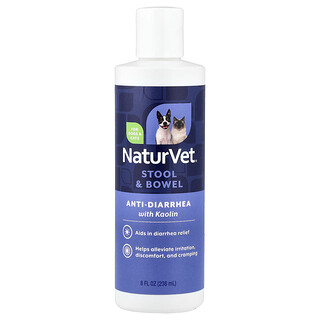 NaturVet, 止泻剂，止泻助剂 + 高岭土，猫狗专用，8 液量盎司（236 毫升）