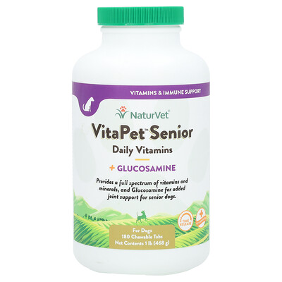 NaturVet VitaPet Senior Daily Vitamins + Glucosamine for Senior Dogs