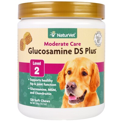 Glucosamine DS Plus, средний уровень поддержки, уровень 2, 120 мягких жевательных конфет, 10,1 унций (288 г)